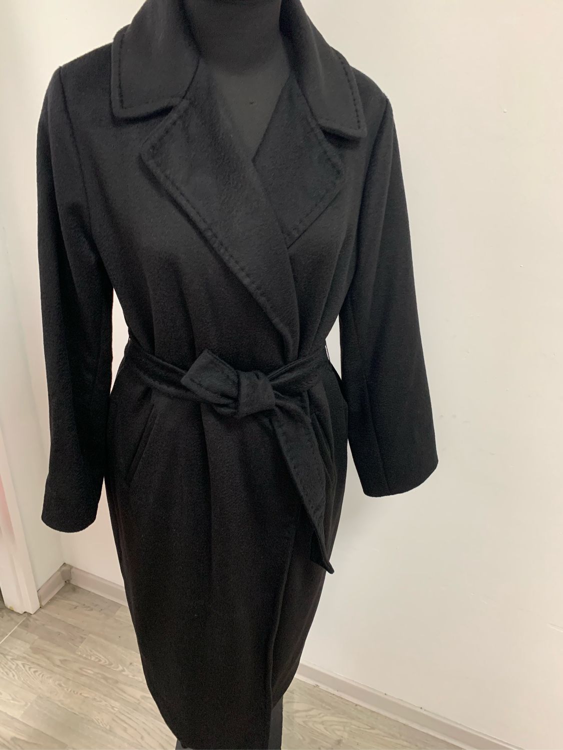 Пальто-халат из шикарной шерсти Max Mara черное купить в интернет ...