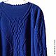 Women's knitted pullover with Arana needles, blue, braids, Merino wool. Pullover Sweaters. SIBERIA COOL (knitting & painting) (Siberia-Cool). My Livemaster. Фото №4