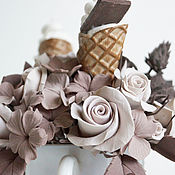 Цветы и флористика handmade. Livemaster - original item Bouquet Coffee fantasy. Flowers polymer clay handmade.. Handmade.