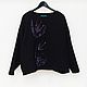 Oversize jumper with embroidery Night flowers, wool, Jumpers, Ekaterinburg,  Фото №1