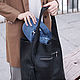 Bag String Bag with Cosmetic bag Black Bag Bag Package Shopper Bag. String bag. BagsByKaterinaKlestova (kklestova). Online shopping on My Livemaster.  Фото №2