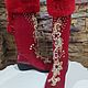 Botas bordadas de pájaro de Fuego rojo. High Boots. wool gifts. Online shopping on My Livemaster.  Фото №2
