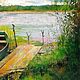 Oil painting landscape At the bridge _ author's work. Pictures. VladimirChernov (LiveEtude). My Livemaster. Фото №4