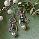 Earrings in BOHO style multi-row 'Sun-hearts'. Thread earring. Ekaterina Rud ( stylish stones ). Online shopping on My Livemaster.  Фото №2