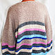 Мохеровый свитер полосатый. Свитеры. Knit by Heart - Вязаная одежда 富. Ярмарка Мастеров.  Фото №5