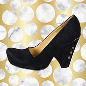 Винтаж handmade. Livemaster - original item 38 size! Chic black velour shoes. Handmade.