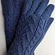 Knitted gloves 2173S, blue, Gloves, Kamyshin,  Фото №1