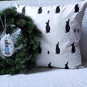 Для дома и интерьера handmade. Livemaster - original item Pillowcases New Year pillows hares white pillowcases new year 2024. Handmade.