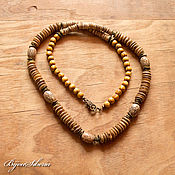 Украшения handmade. Livemaster - original item Beads with South American walnut 