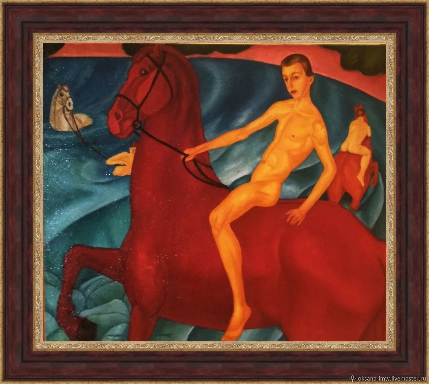 Пародия конь. Петро Фоткин купание красного коня. Картина красный конь Петрова Водкина.