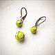 Tennis ball, earrings in silver with enamel. Earrings. Trinkki. Online shopping on My Livemaster.  Фото №2