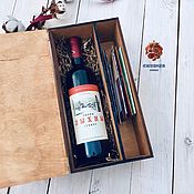 Для дома и интерьера handmade. Livemaster - original item Engraved pencil case for wine and envelopes/ notes.. Handmade.
