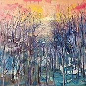 Картины и панно handmade. Livemaster - original item Oil painting abstract,  landscape 40/50 "Forest dream-2". Handmade.