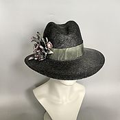 Аксессуары handmade. Livemaster - original item Fedor`s hat is a black straw. Handmade.