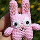 Lenny the ice rabbit from the Sims 2 and 3 game. Pink rabbit. magic dwarf. Key chain. Knitted toys & Wood products. Online shopping on My Livemaster.  Фото №2