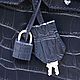 Classic crocodile genuine leather bag, dark blue color. Classic Bag. SHOES&BAGS. My Livemaster. Фото №5