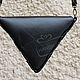 Crossbody bag black leather and suede Combi Geometry triangle. Crossbody bag. Katorina Rukodelnica HandMadeButik. My Livemaster. Фото №4
