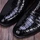 Crocodile leather ankle boots, premium, in black. Boots. SHOES&BAGS. My Livemaster. Фото №4