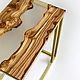 Приставной стол из эпоксидной смолы “Lecto GOLD”. Столы. Мебель на заказ U.LOFT. Ярмарка Мастеров.  Фото №4