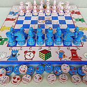 Активный отдых и развлечения handmade. Livemaster - original item Chess checkers 50h50 cm. children`s 
