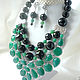 Order NECKLACE 3 strands EARRINGS - organ. black, green onyx, beads. Dorida's Gems (Dorida-s-gems). Livemaster. . Jewelry Sets Фото №3