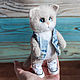 Cat in sneakers and jeans toy made of wool, Felted Toy, Moscow,  Фото №1