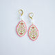 Delicate pink beaded earrings with a pattern. Earrings. Handmade by Svetlana Sin. My Livemaster. Фото №6