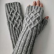 Аксессуары handmade. Livemaster - original item Knitted mittens Fun, gray. Handmade.