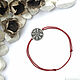Vegvisir Bracelet on a red thread, silver, Bracelet thread, Moscow,  Фото №1
