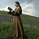 Elven Dress «Flora» Long Fantasy Linen Khaki Hooded Elvish Dress. Cosplay costumes. mongolia. Online shopping on My Livemaster.  Фото №2