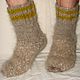 Socks cashmere knitted art. No. №56m of dog hair . Socks are knitted of 2 spun thread . Very thick and very warm . Manual spinning. Hand knitting.
