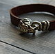 Leather bracelet with tiger, Bead bracelet, Volgograd,  Фото №1