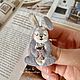 Заказать Брошь “Rabbit”. Decor by Olga Radzievskaya. Ярмарка Мастеров. . Брошь-булавка Фото №3