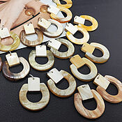 Материалы для творчества handmade. Livemaster - original item Pendants for earrings Buffalo Horn Zebu 35h2mm 1 pair. Handmade.