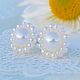 Order Chamomile poussettes with natural pearls. luxuryclub. Livemaster. . Stud earrings Фото №3