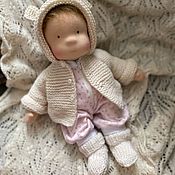 Кукла вальдорфская в пришивном комбинезоне