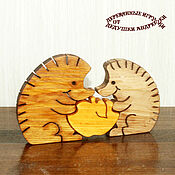 Куклы и игрушки handmade. Livemaster - original item Puzzle made of wood Hedgehogs Gift!. Handmade.