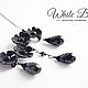 Order Flower pendant with black spinel, matte black, chain pendant. White Book. Livemaster. . Pendants Фото №3