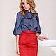 The pencil skirt made of eco-suede is scarlet, the skirt is red in figure-fitting. Skirts. mozaika-rus. My Livemaster. Фото №5