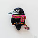 Crow brooch 'How long until spring?', Brooches, Moscow,  Фото №1