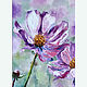 Painting Purple Flowers Cosmea Flower oil painting, Pictures, Izhevsk,  Фото №1