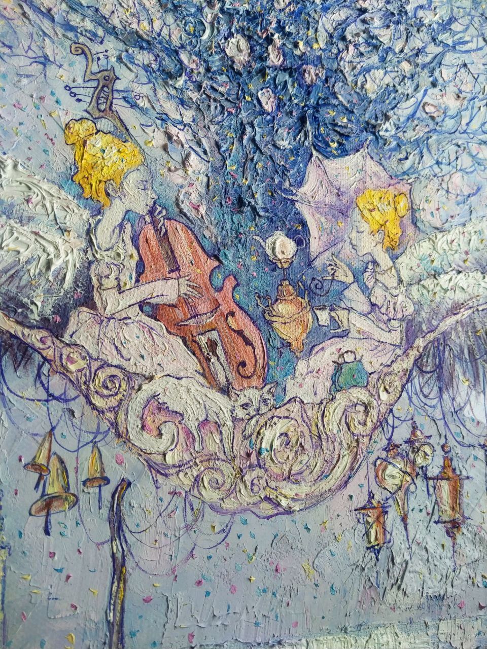 Картина маслом с ангелом "Осенняя мелодия", Картины, Астрахань,  Фото №1