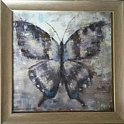 Картины и панно handmade. Livemaster - original item Picture in a frame with glass Butterfly Oil on canvas on cardboard. Handmade.