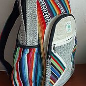 Сумки и аксессуары handmade. Livemaster - original item Multicolored ethnic backpack made of hemp thread. Handmade.
