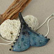 Украшения handmade. Livemaster - original item Pendant on a chain Whale tail lampwork glass murano. Handmade.