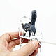 Order Mini figure of a gray-blue cat, for a dollhouse. AnzhWoolToy (AnzhelikaK). Livemaster. . Miniature figurines Фото №3
