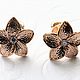 Earrings 'Flowers' - gold 585, Zirconia. Stud earrings. masterskai. Online shopping on My Livemaster.  Фото №2