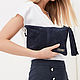 Crossbody Bag Suede Clutch Blue with Shoulder Strap, Clutches, Moscow,  Фото №1