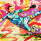 Oil painting ' Beautiful football! Akinfeev Russia-Spain', Pictures, Morshansk,  Фото №1