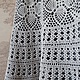 Летняя ажурная  длинная юбка крючком связана из 100 % хлопка светло-серого цвета.